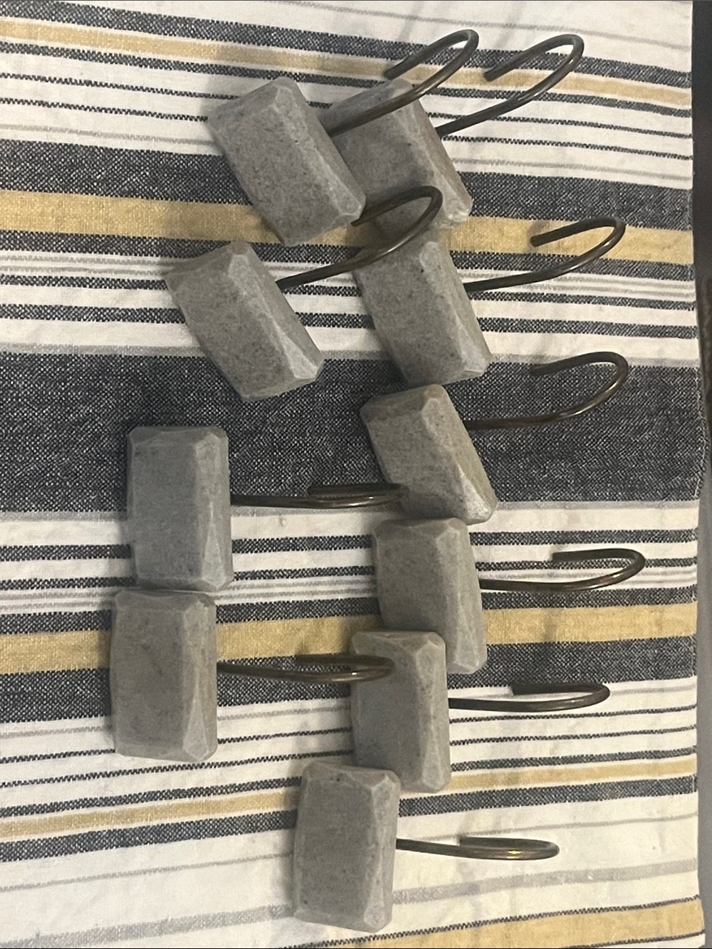 Gray Stone-Look Curtain Hooks - Neutral Home Wall Decor 154